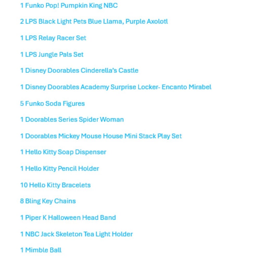 Doorable and More Egg Game Prize Egg List